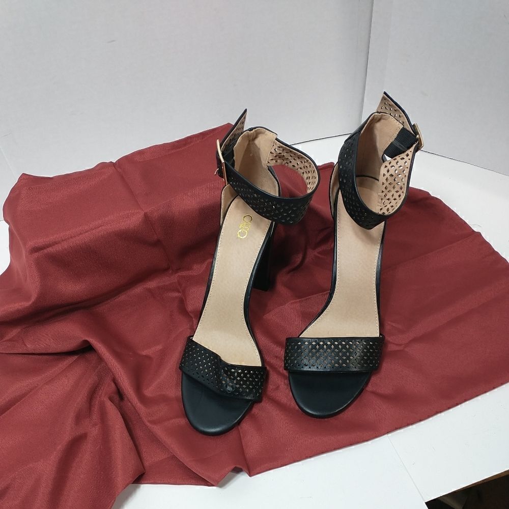 CATO BLACK ANKLE STRAP HEEL PUMP SHOES WOMEN'S SIZE 11M - Picture 3 of 12